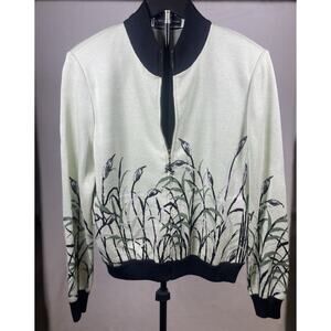 Vintage St John Sport Marie Gray Jacket Women’s S Full Zip Green USA